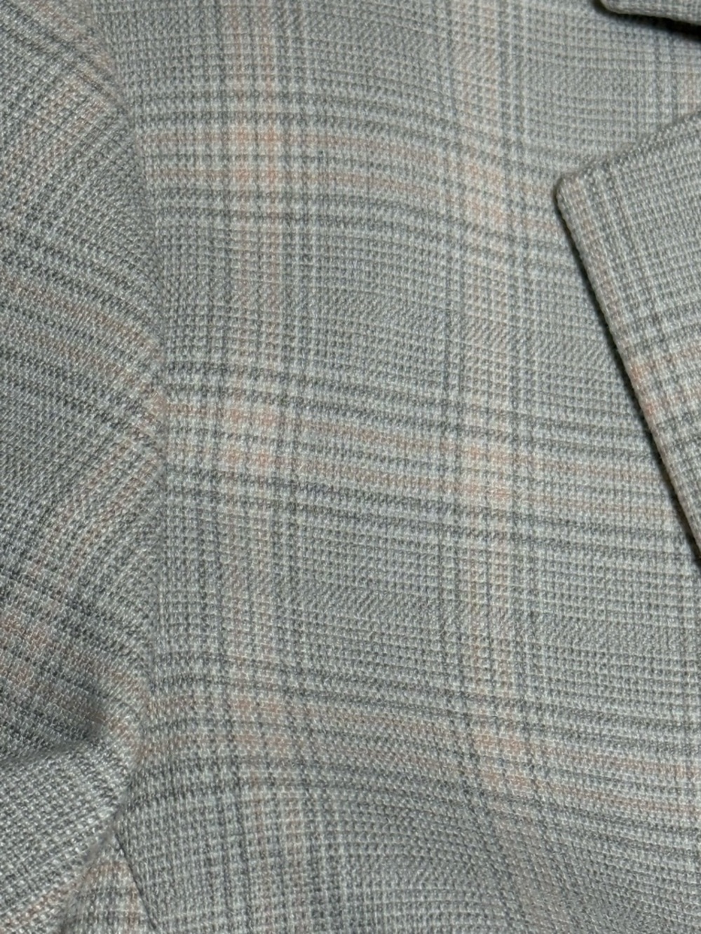 NWT Ann Taylor Factory Petite Light Grey Light Pink Plaid Blazer Size 00P - Picture 6 of 8